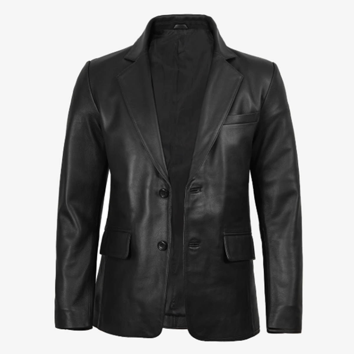 Men’s Black Leather Blazer