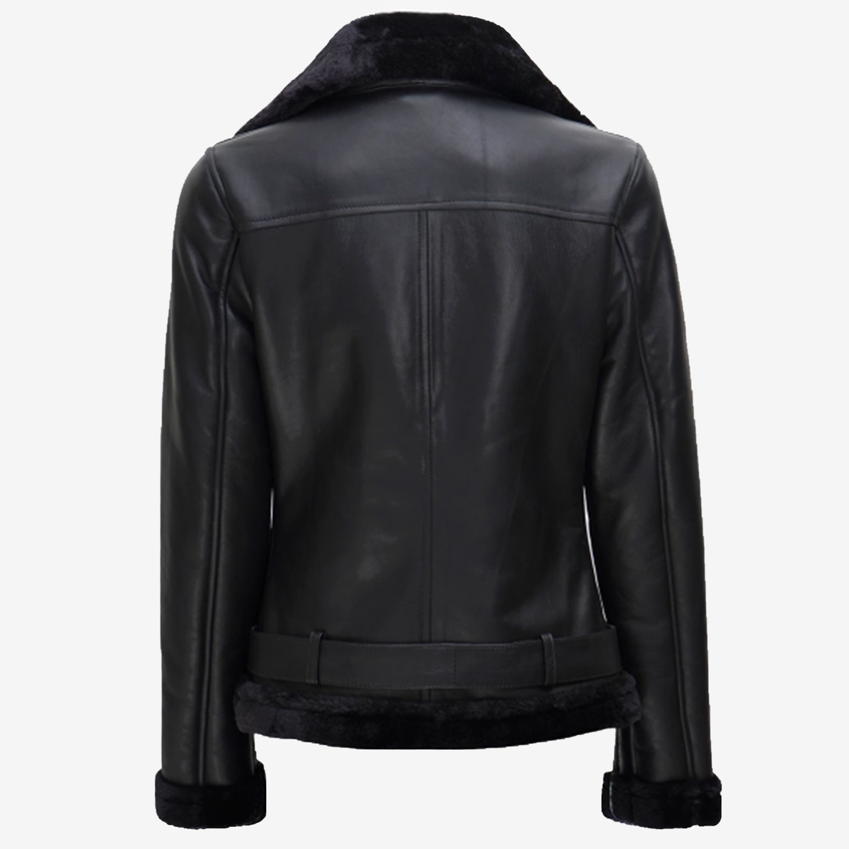 Black Luxe Shearling Biker Jacket