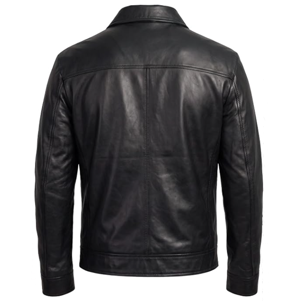 Men Minimalist Heritage Leather Jacket