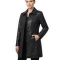 Classic Women’s Leather Car Coat