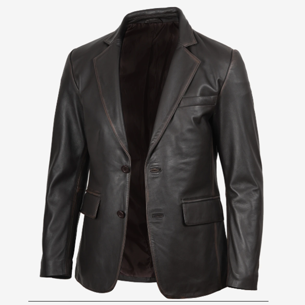 Men’s Dark Brown Rub-Off Blazer