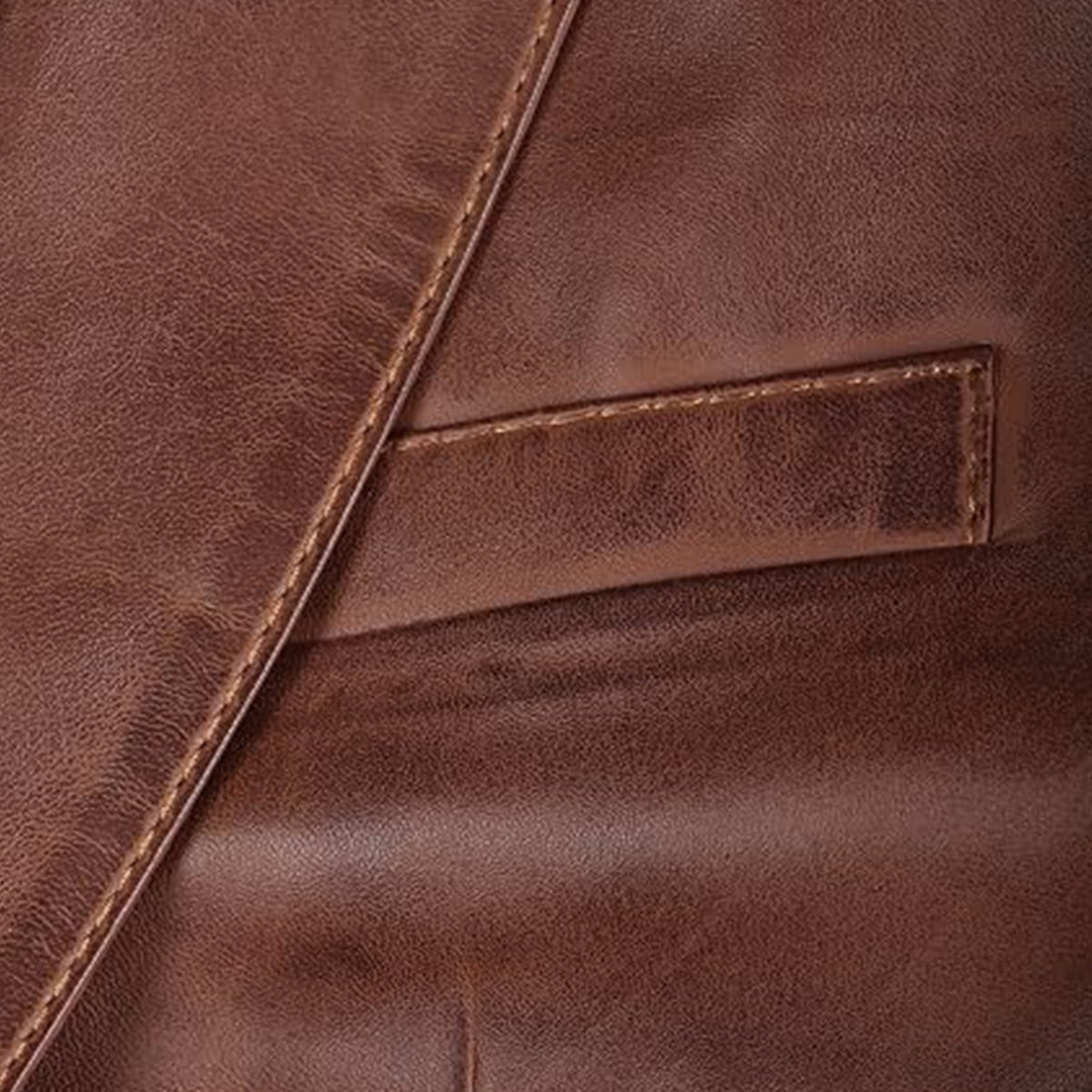 Bolvane Cognac Waxed Leather Blazer – Men's
