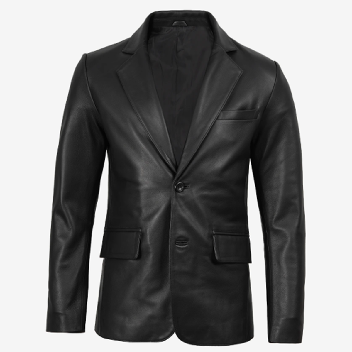 Men’s Black Leather Blazer
