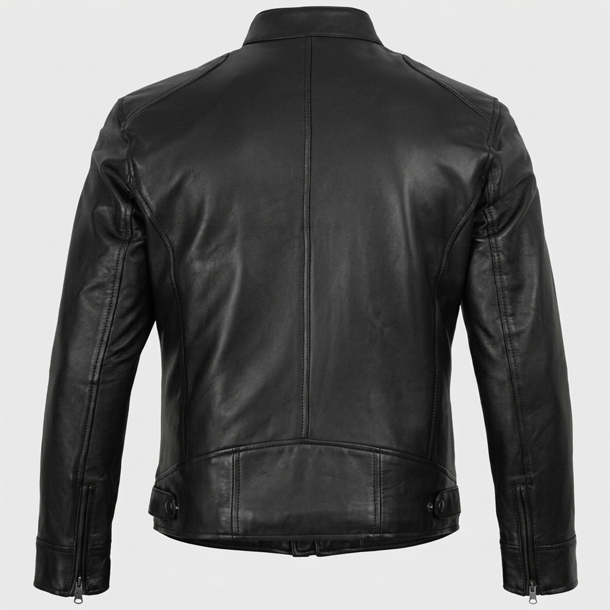 Bolvane Black Café Racer Leather Jacket – Men's