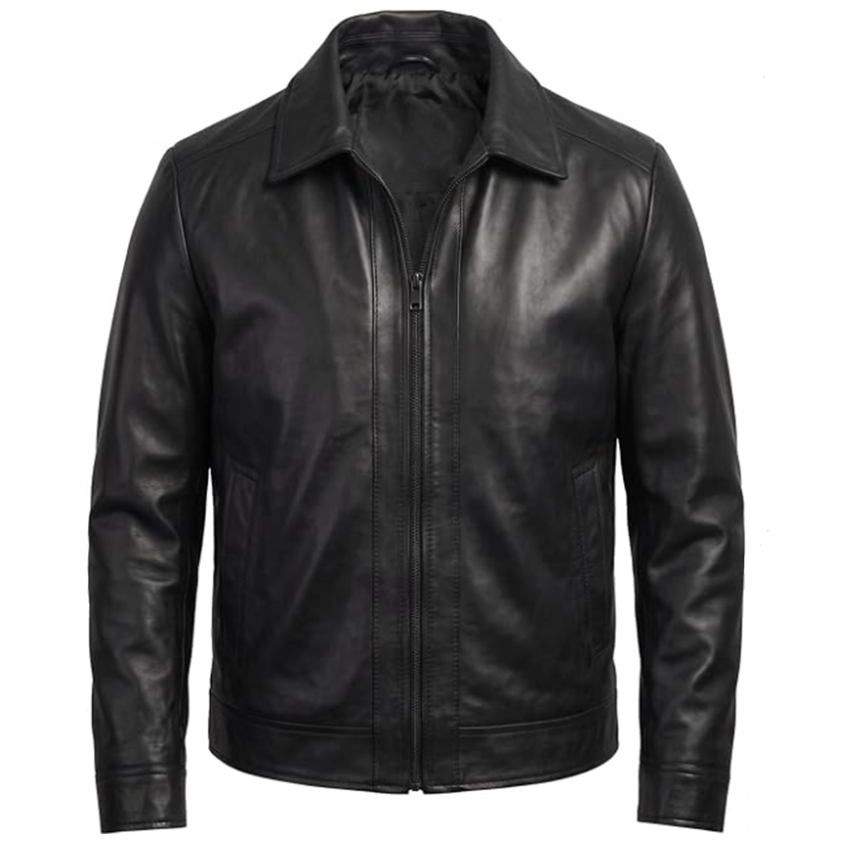 Men Minimalist Heritage Leather Jacket