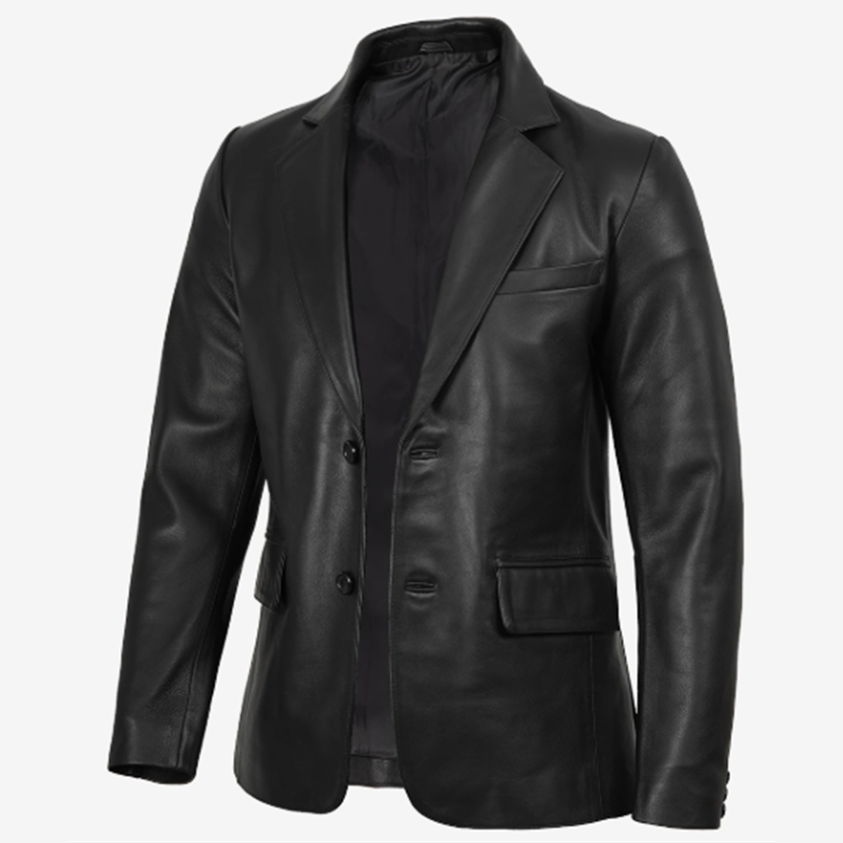 Men’s Black Leather Blazer