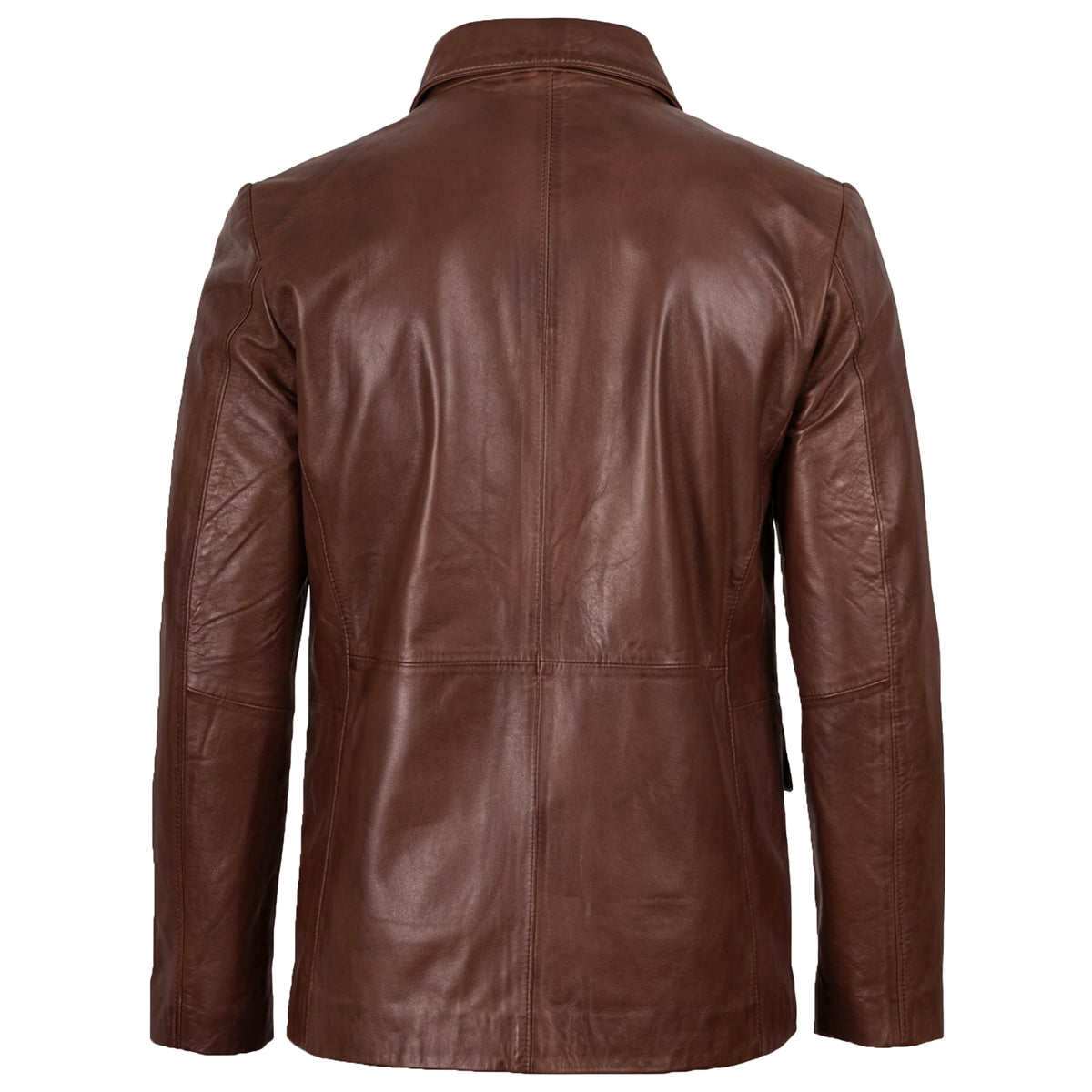 Bolvane Cognac Waxed Leather Blazer – Men's