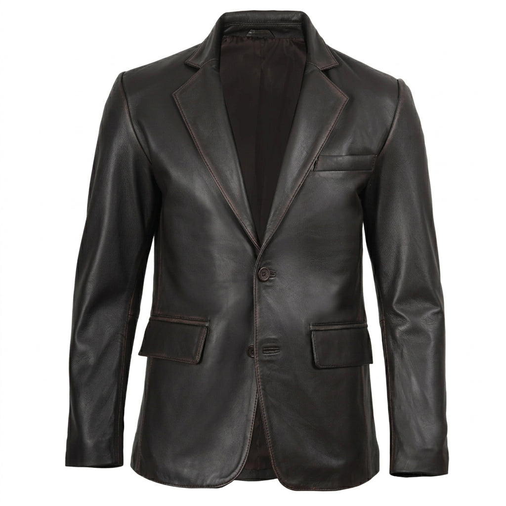 Men’s Dark Brown Rub-Off Blazer